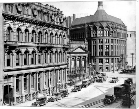 Framed North side of Front Street 1930 Print