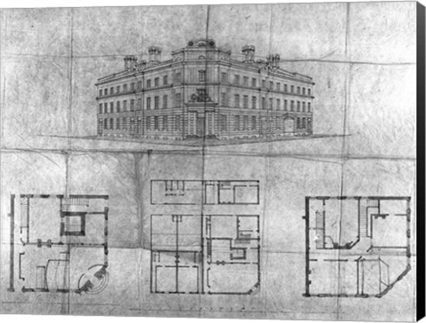 Framed Plans for bank of British North America Toronto Print