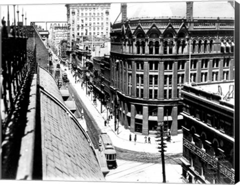 Framed Yonge Street, looking North from Customs House Print