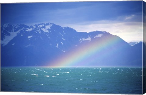 Framed Rainbow over a sea, Resurrection Bay, Kenai Fjords National Park, Alaska, USA Print