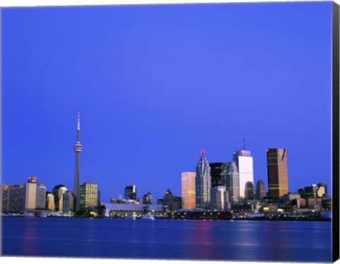 Framed Buildings on the waterfront, CN Tower, Toronto, Ontario, Canada Print