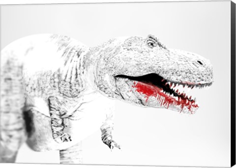 Framed Tyrannosaurus Rex after a meal Print