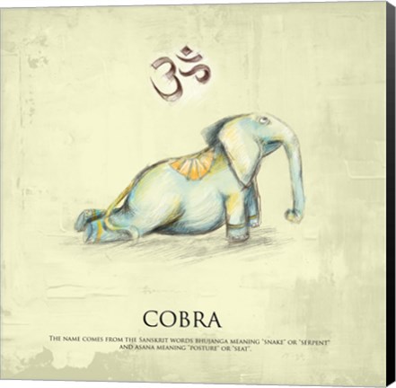 Framed Elephant Yoga, Cobra Pose Print