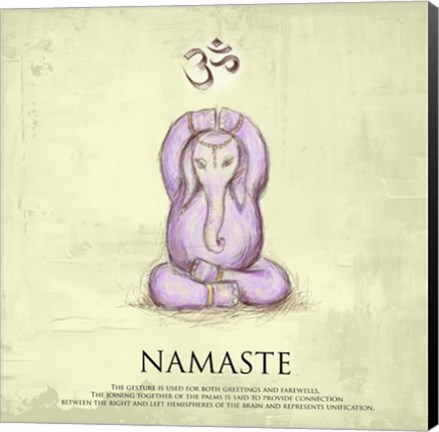 Framed Elephant Yoga, Namaste Pose Print