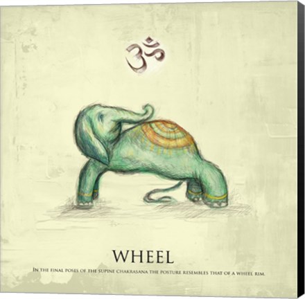 Framed Elephant Yoga, Wheel Pose Print