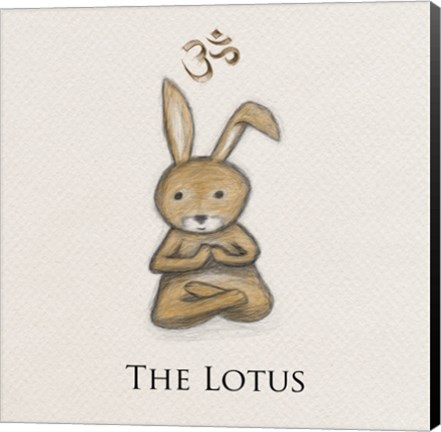 Framed Bunny Yoga, The Lotus Pose Print