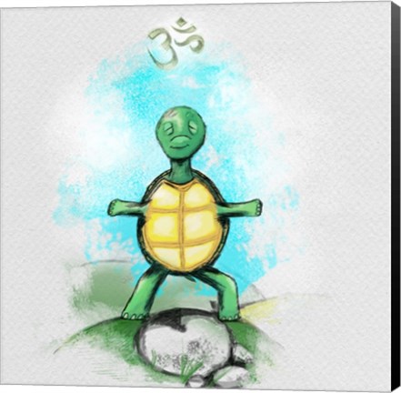 Framed Yoga Turtle I Print