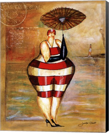 Framed Baigneur de Soleil II (with umbrella) Print