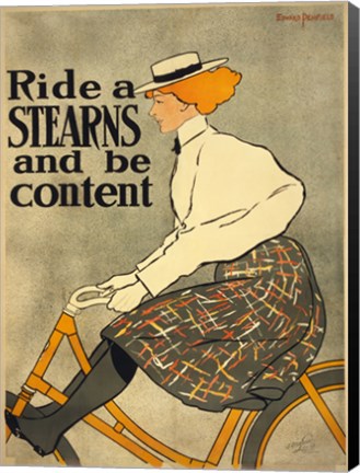 Framed Ride a Stearns Bicycle Print