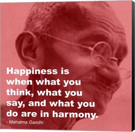 Framed Gandhi - Happiness Quote Print