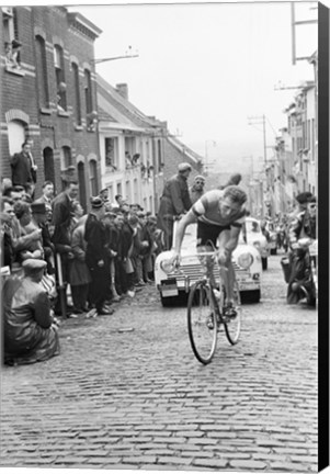 Framed Jaap Kersten in Geraardsbergen Tour de france 1961 Print