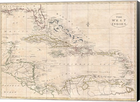 Framed 1799 Clement Cruttwell Map of South America Print