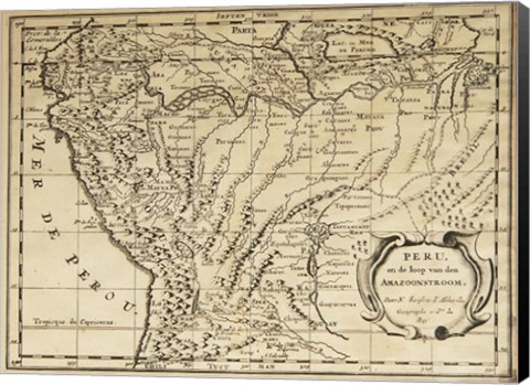 Framed Mapa Per Sanson Print