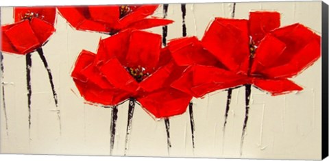 Framed Abstract Red Poppies Print