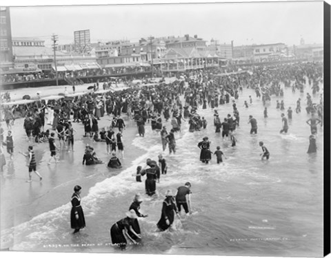 Framed Beach at Atlantic City Print