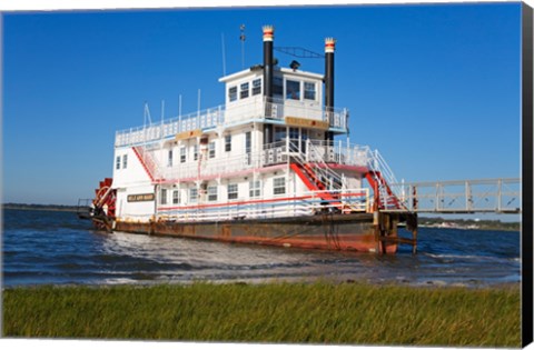 Framed Paddle Steamer on Lakes Bay, Atlantic City, New Jersey, USA Print