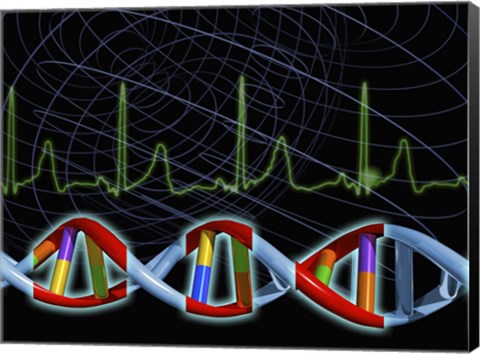 Framed Close-up of the human DNA structure Print