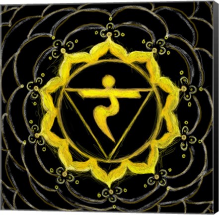 Framed Manipura - Solar Plexus Chakra, Sparkling Jewel Print