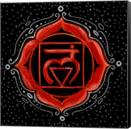 Framed Muladhara - Root Chakra, Support Print