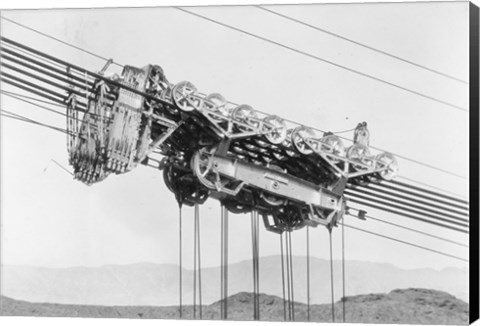 Framed Detail of carriage of permanent 150-ton cableway at Boulder Dam Print