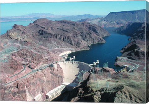 Framed Hoover Dam aerial view Print