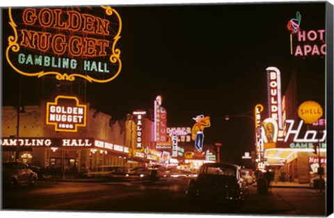 Framed Fremont Street 1952 Print