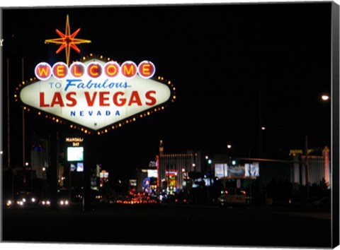 Framed Welcome To Vegas sign Print