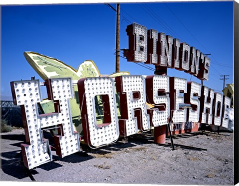 Framed Binion&#39;s Horseshoe Casino sign at Neon Boneyard, Las Vegas Print