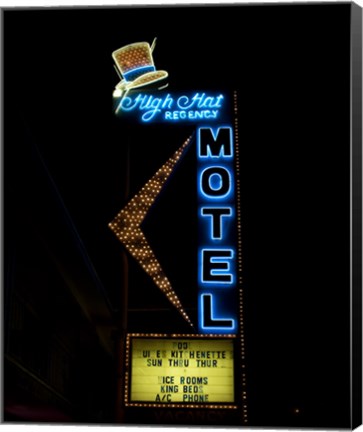 Framed High Hat historic motel, Las Vegas, Nevada Print