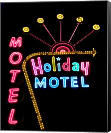 Framed Holiday Motel, Las Vegas, Nevada Print