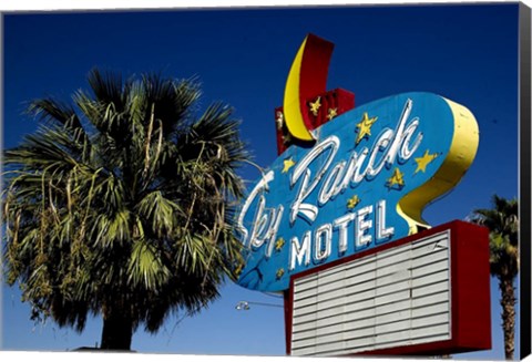 Framed Sky ranch motel sign Print