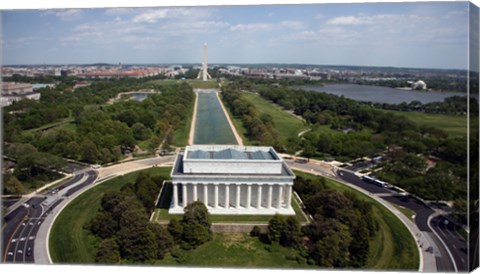 Framed Ariel view of the Lincoln Memorial Print