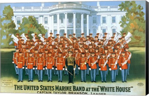 Framed Marine Band at the White house Print