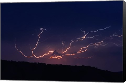 Framed Cloud to cloud lightning strike Print