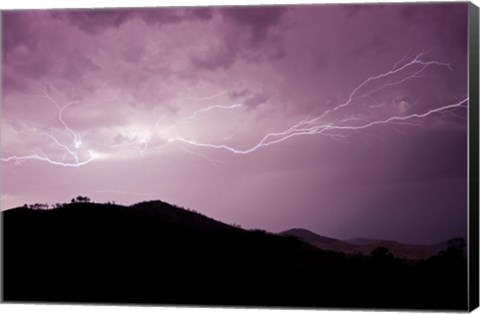 Framed Cloud to cloud lightning strike Print