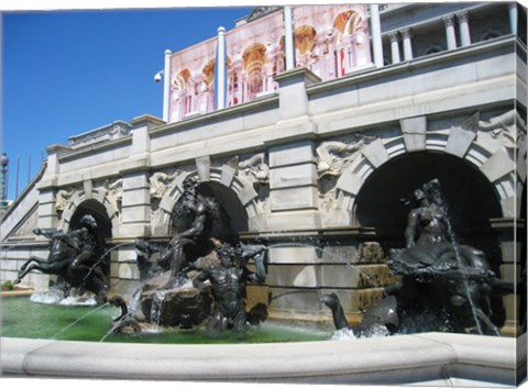 Framed Library of Congress Court of Neptune Fountain Washington DC Print