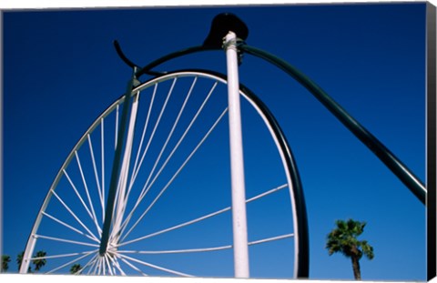 Framed Close-up of a Penny farthing bicycle, Santa Barbara, California, USA Print