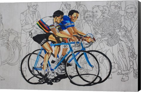 Framed Murales coppi bicycles Print