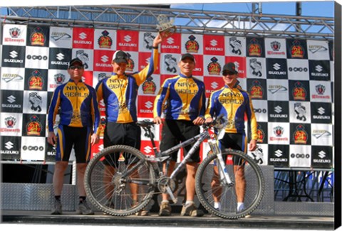 Framed US Navy our Navy SEALS claim their trophy after winning a five-race series Print