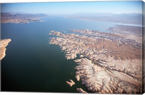 Framed Aerial view, Lake Mead near Las Vegas, Nevada and the Grand Canyon Print