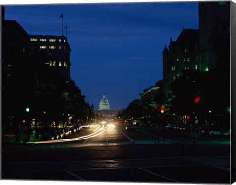 Framed Traffic on a road, Washington, D.C., USA Print