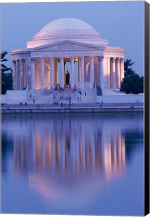 Framed Jefferson Memorial Reflection At Dusk, Washington, D.C., USA Print