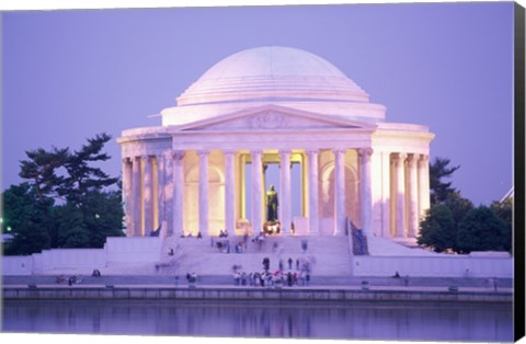 Framed Jefferson Memorial at dusk, Washington, D.C., USA Print