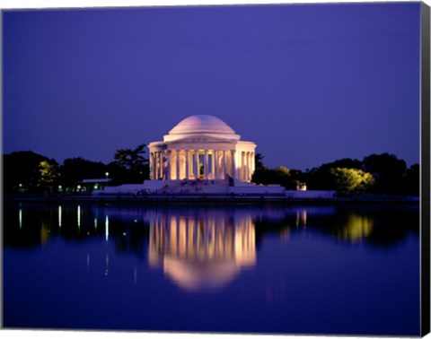 Framed Jefferson Memorial Lit At Dusk, Washington, D.C., USA Print