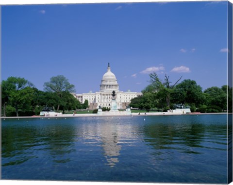 Framed Pond in front of the Capitol Building, Washington, D.C., USA Print