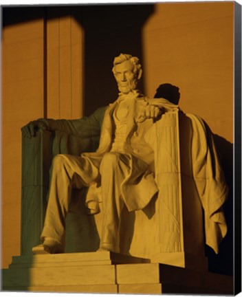 Framed Low angle view of a statue, Lincoln Memorial, Washington DC, USA Print