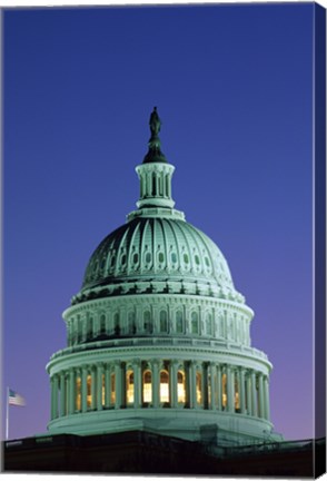 Framed Capitol Building lit up at night, Washington D.C., USA Print