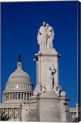 Framed Monument in front of a government building, Peace Monument, State Capitol Building, Washington DC, USA Print