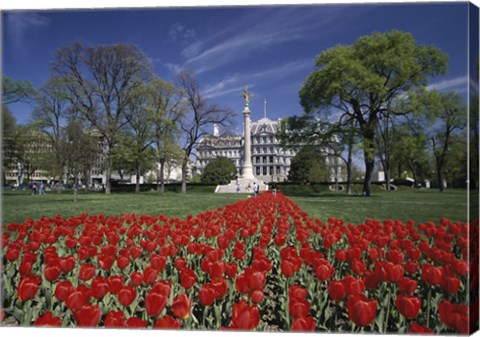 Framed Monument in front of a government building, First Division Monument, Eisenhower Executive Office Building, Washington DC, USA Print