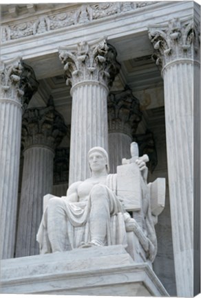 Framed Statue at a government building, US Supreme Court Building, Washington DC, USA Print